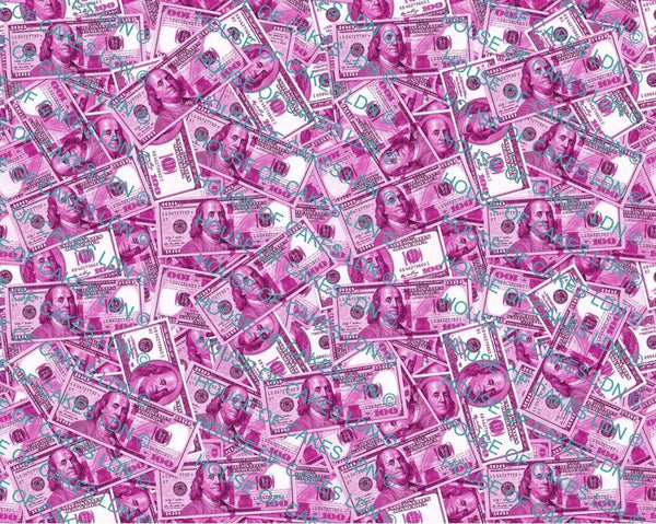 Pink 100 Dollar Bills A4 Edible Icing Cake Wrap - House of Cakes