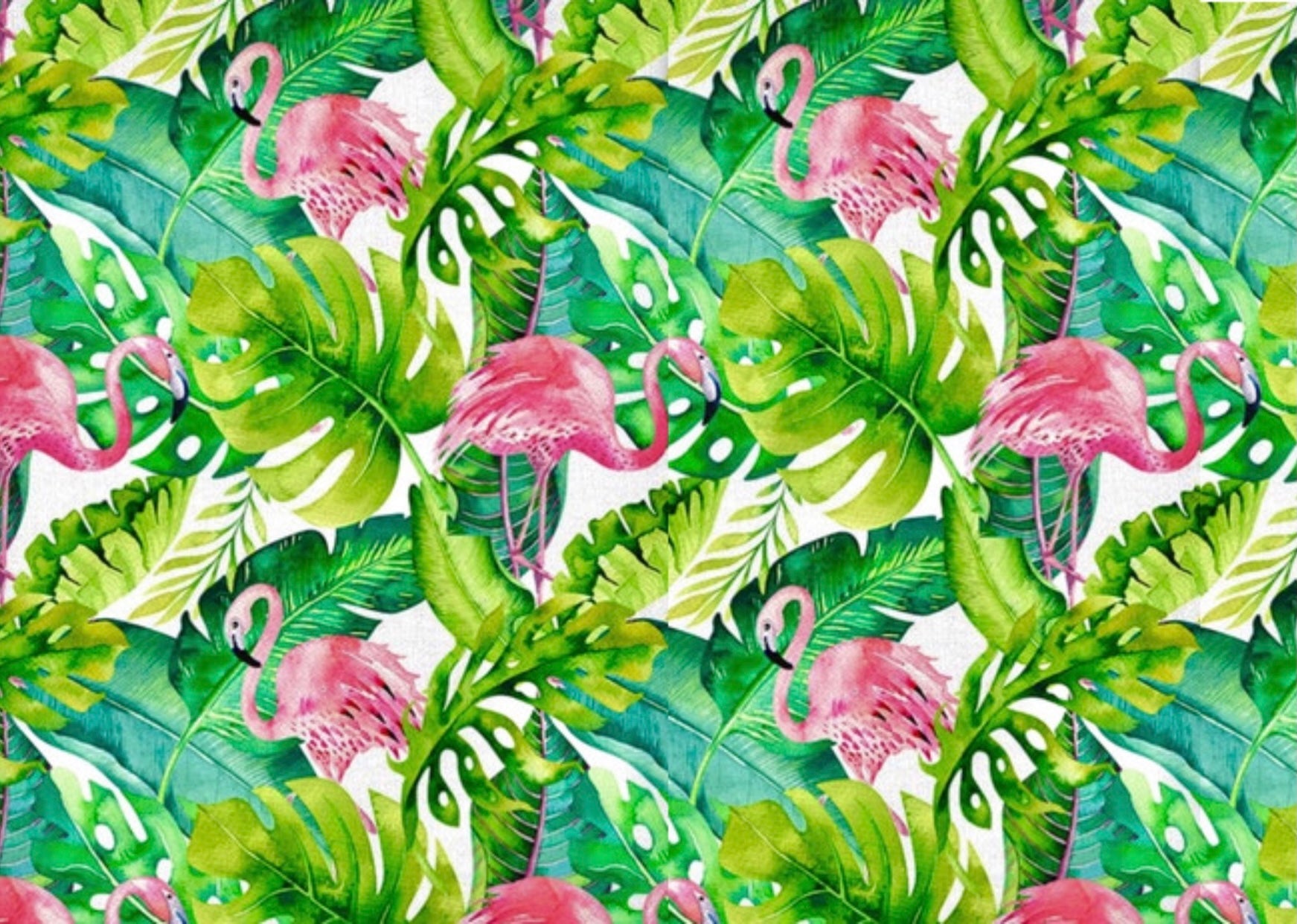 Pink Flamingo Tropical Leaves A4 Edible Icing Sheet - House of Cakes