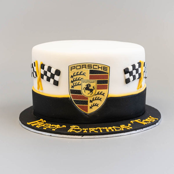 Porsche Logo 4 INCH/ 5 INCH HEIGHT Logo Pre - Cut Edible Icing Cake Topper - House of Cakes