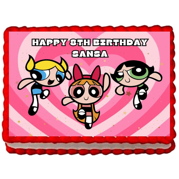 Powerpuff Girls Personalised A4 Edible Icing PRE - CUT Cake Topper - House of Cakes