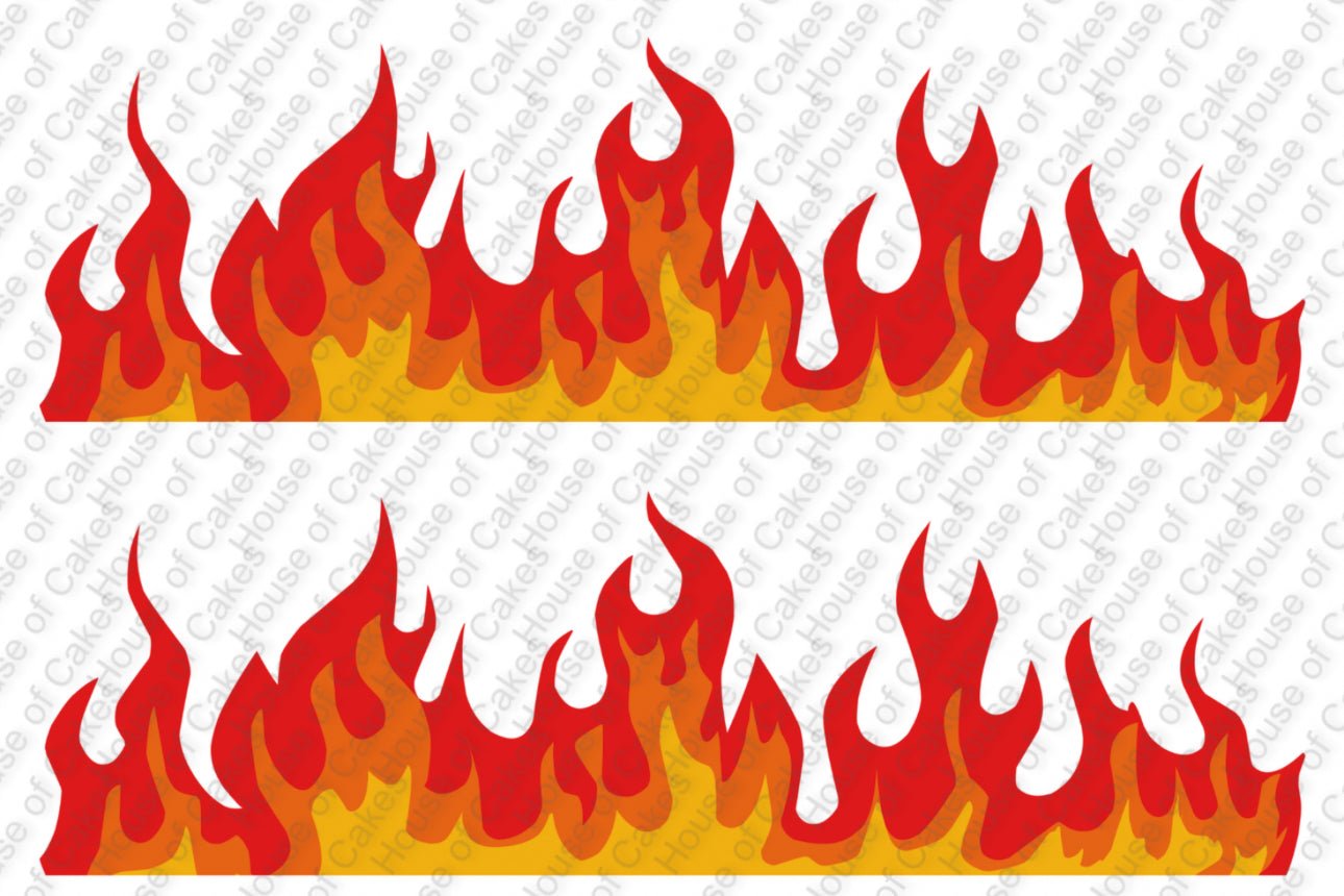 PRE - CUT Flames Cake Wrap Icing Sheet - House of Cakes