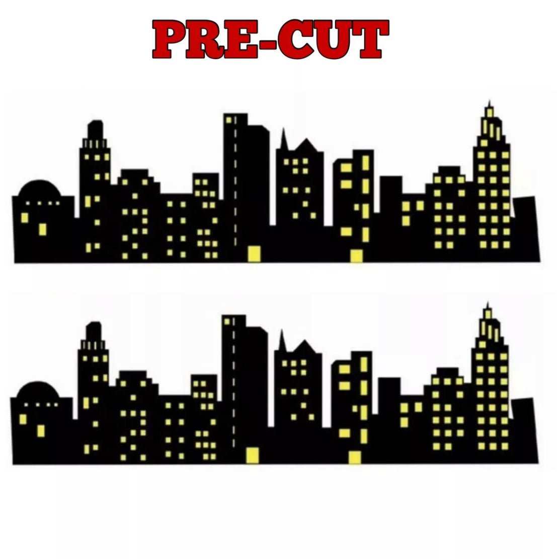 PRE - CUT Superhero Skyline building Silhouette Cake Topper Icing Sheet - House of Cakes