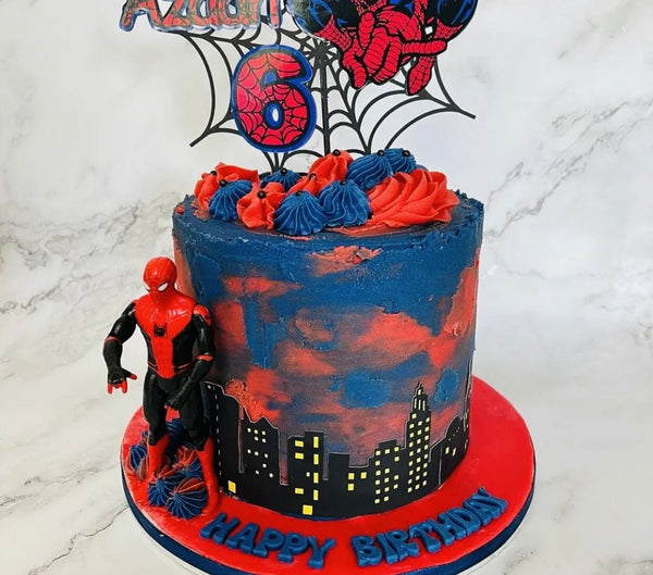 PRE - CUT Superhero Skyline building Silhouette Cake Topper Icing Sheet - House of Cakes