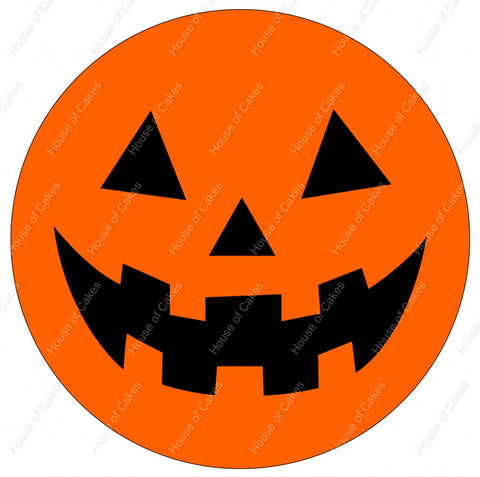 Pumpkin Face Halloween 8 INCH EDIBLE ICING PRE - CUT Cake Topper - House of Cakes