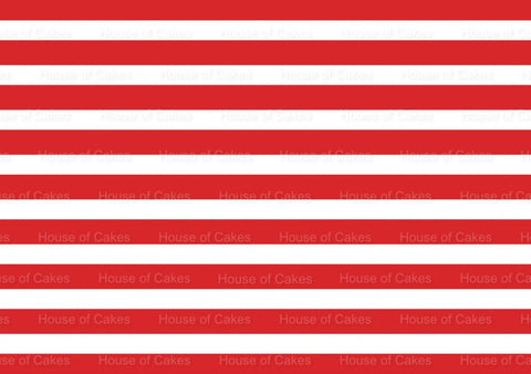 Red & White Vertical Stripes EDIBLE A4 Cake Wrap Cake Decoration - House of Cakes