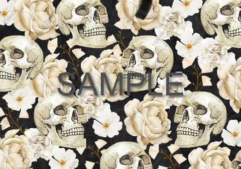 Skulls & Fleurs Design A4 Edible Icing Cake Wrap/Topper Cake Decoration - House of Cakes