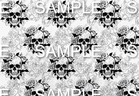 Skulls & Roses Design A4 Edible Icing Cake Wrap/Topper Cake Decoration - House of Cakes