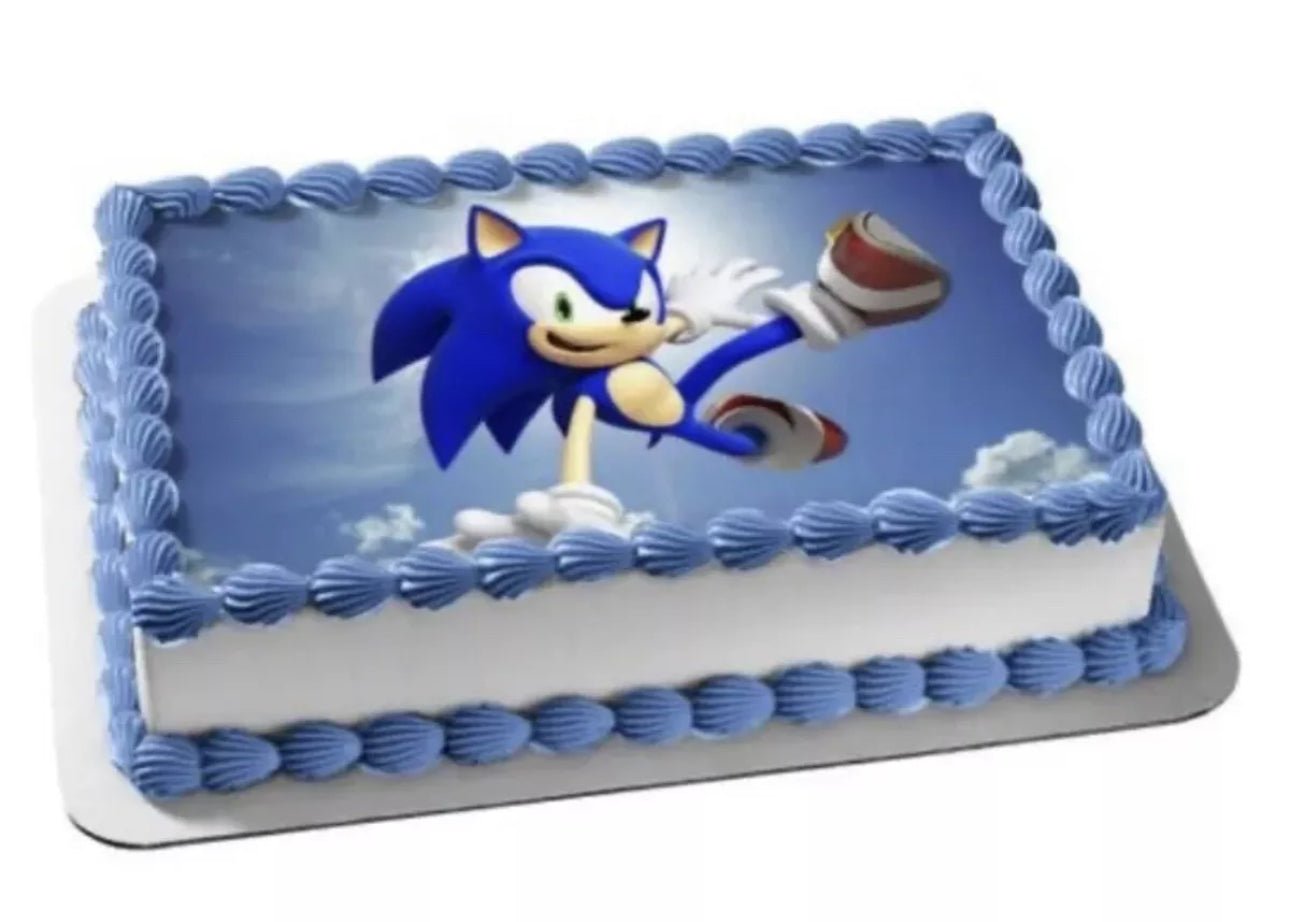 SONIC THE HEDGEHOG EDIBLE A4 ICING SHEET BIRTHDAY CAKE TOPPER DECORATION - House of Cakes