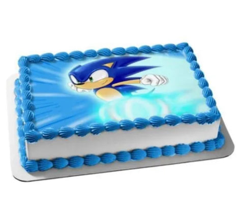 SONIC THE HEDGEHOG EDIBLE A4 ICING SHEET BIRTHDAY CAKE TOPPER DECORATION - House of Cakes