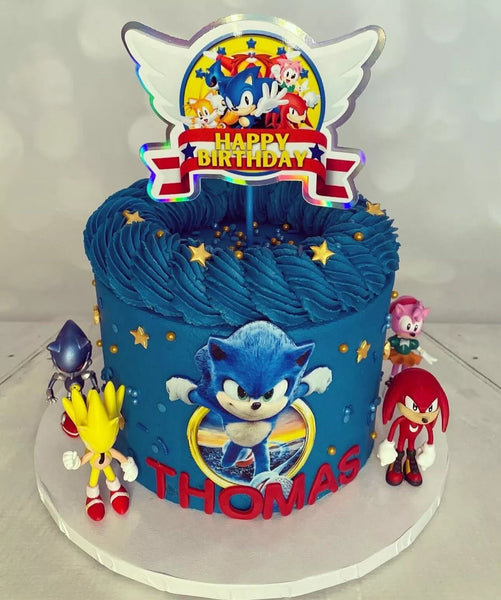 SONIC THE HEDGEHOG PRE - CUT 5/6 INCH HEIGHT EDIBLE ICING CAKE DECORATION - House of Cakes