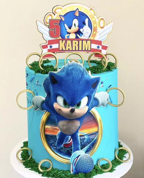 SONIC THE HEDGEHOG PRE - CUT 5/6 INCH HEIGHT EDIBLE ICING CAKE DECORATION - House of Cakes