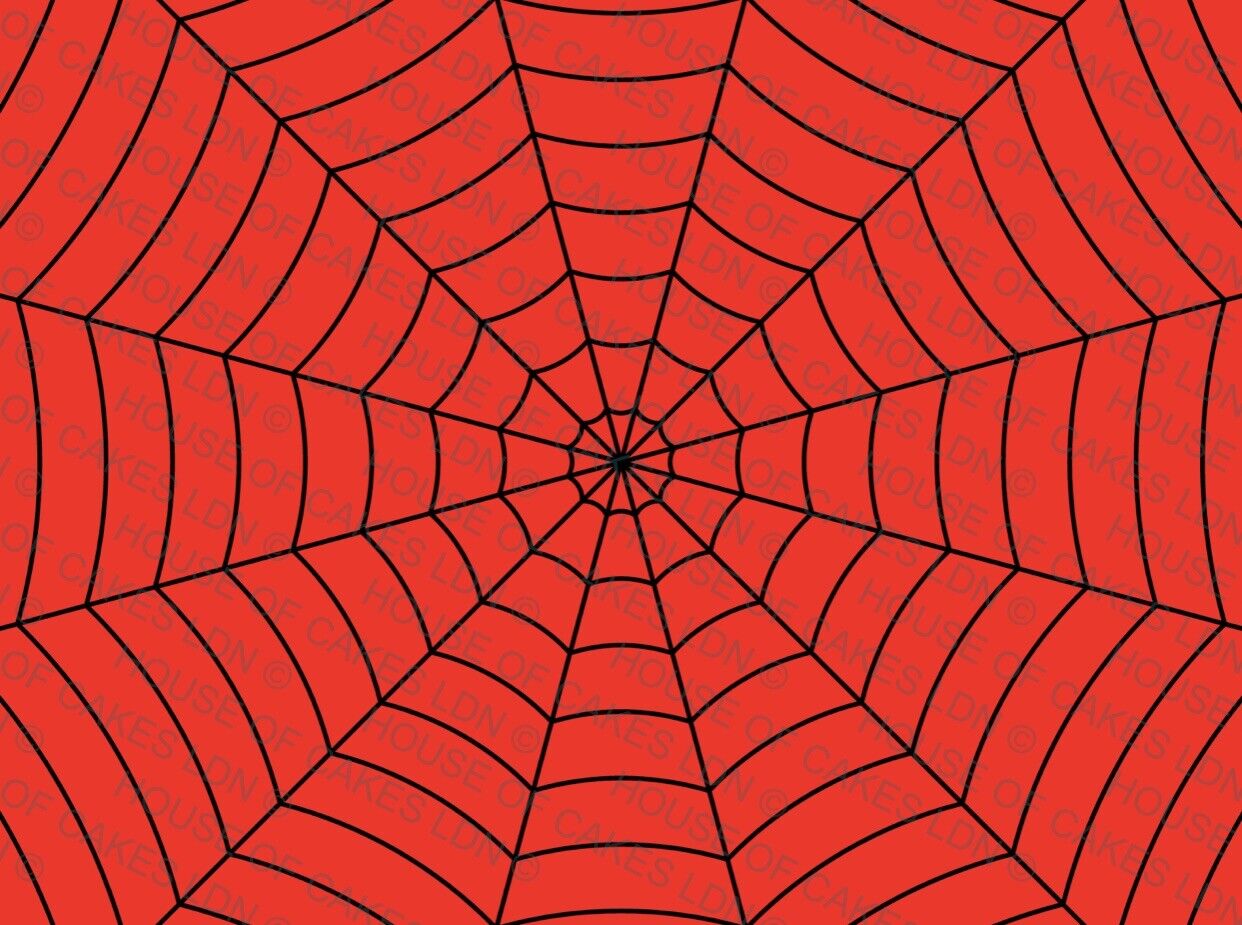 SPIDERMAN RED BACKGROUND BLACK WEB EDIBLE A4 CAKE WRAP BIRTHDAY CAKE TOPPER - House of Cakes