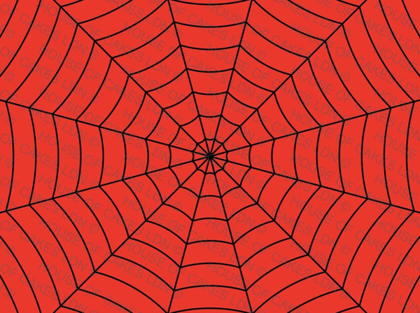 SPIDERMAN RED BACKGROUND BLACK WEB EDIBLE A4 CAKE WRAP BIRTHDAY CAKE TOPPER - House of Cakes