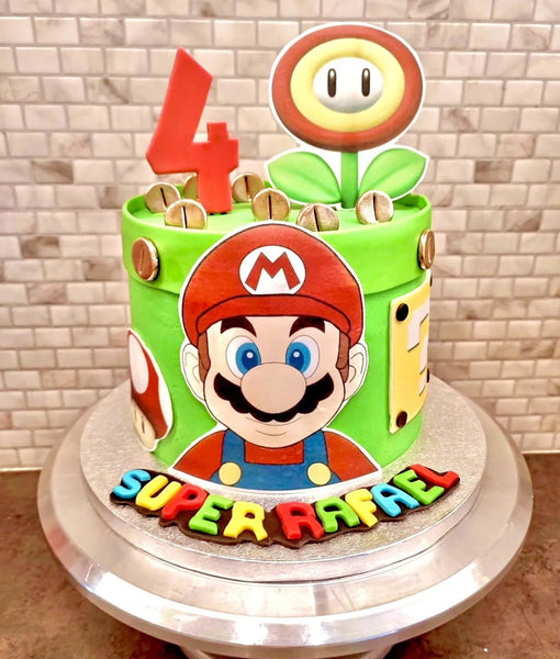 Super Mario Face EDIBLE Icing PRE - CUT Cake Topper 4 INCH / 5 INCH (WIDTH) - House of Cakes