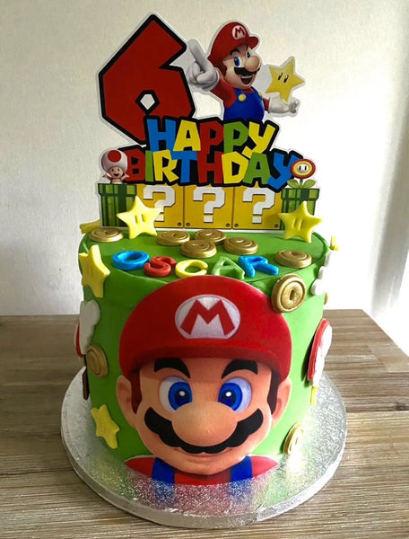 Super Mario Face EDIBLE Icing PRE - CUT Cake Topper 4 INCH / 5 INCH (WIDTH) - House of Cakes