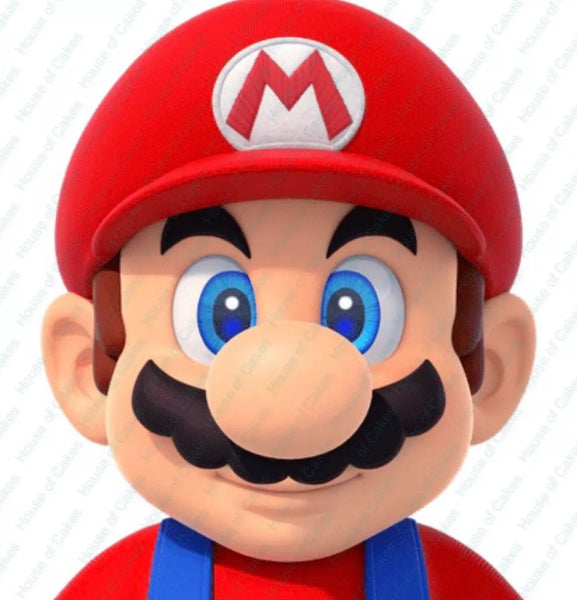 Super Mario Face EDIBLE Icing PRE - CUT Cake Topper 4 INCH / 5 INCH (WIDTH) - House of Cakes