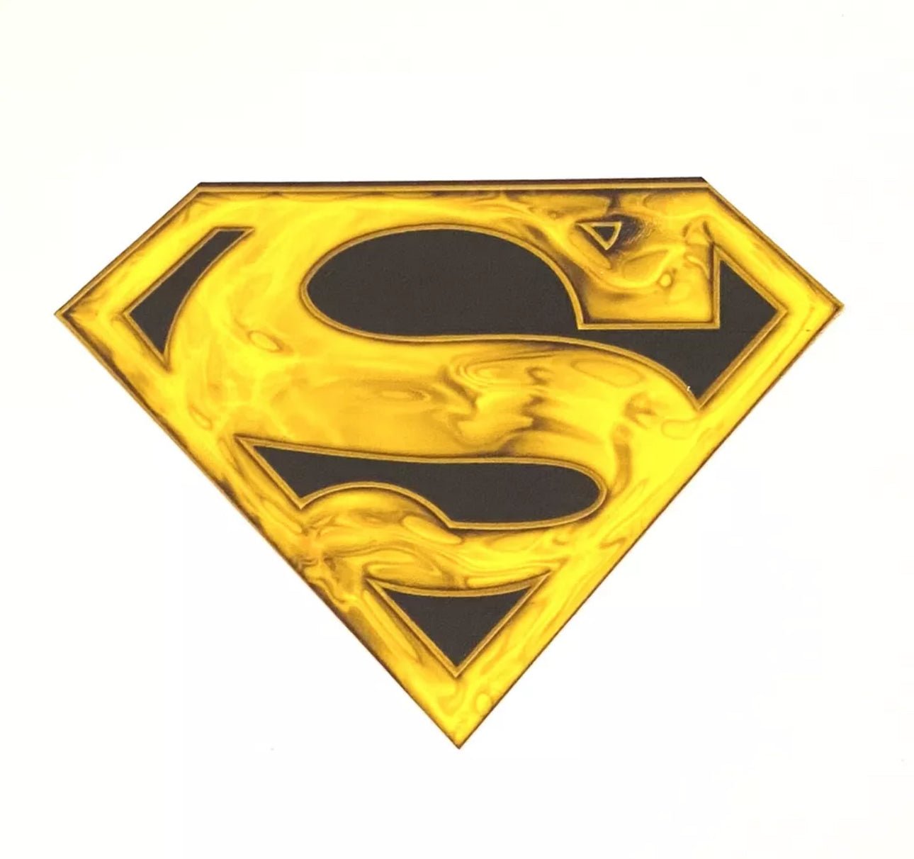 Superman Gold & Black Logo PRE CUT 4 INCH (Width) Edible Icing Cake Topper - House of Cakes