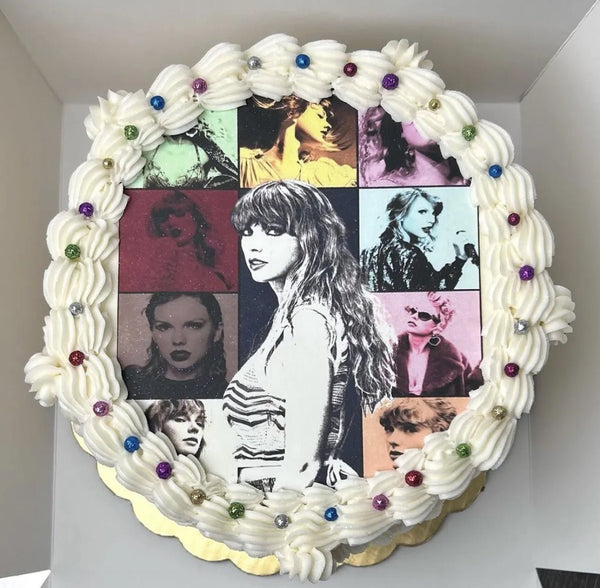 Taylor Swift Collage 8 INCH PRE - CUT Edible Icing Cake Topper - House of Cakes