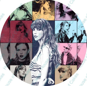 Taylor Swift Collage 8 INCH PRE - CUT Edible Icing Cake Topper - House of Cakes