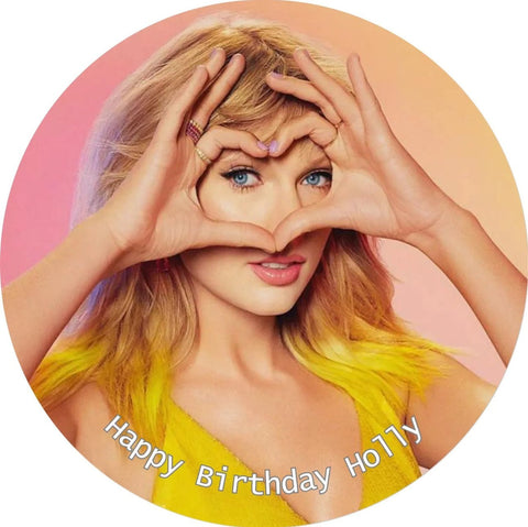 Taylor Swift Personalised 8 INCH PRE - CUT Edible Icing Cake Topper - House of Cakes