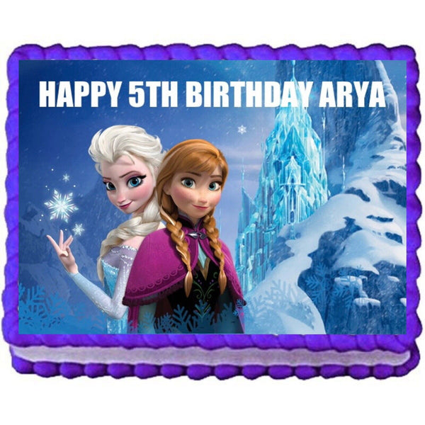 UNOFFICIAL FROZEN PERSONALISED EDIBLE A4 ICING BIRTHDAY CAKE TOPPER DECORATION - House of Cakes