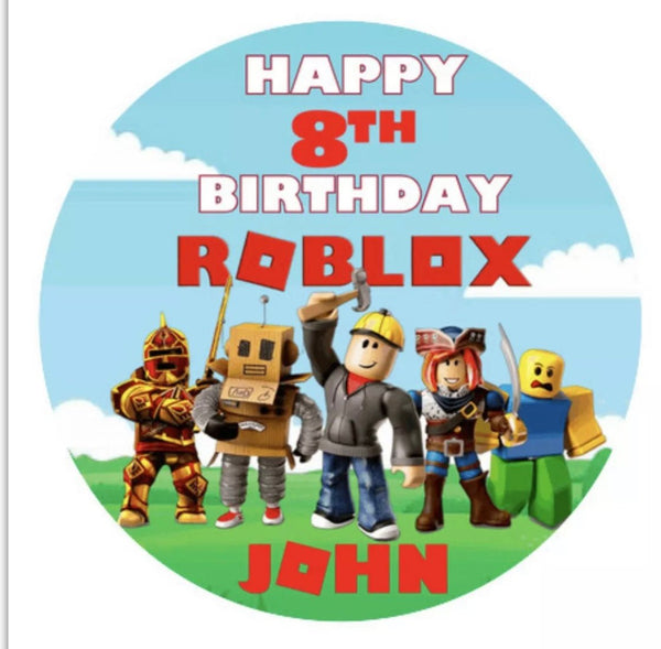 Unofficial Roblox Edible ICING PRE - CUT 8 INCH Personalised Cake Topper - House of Cakes