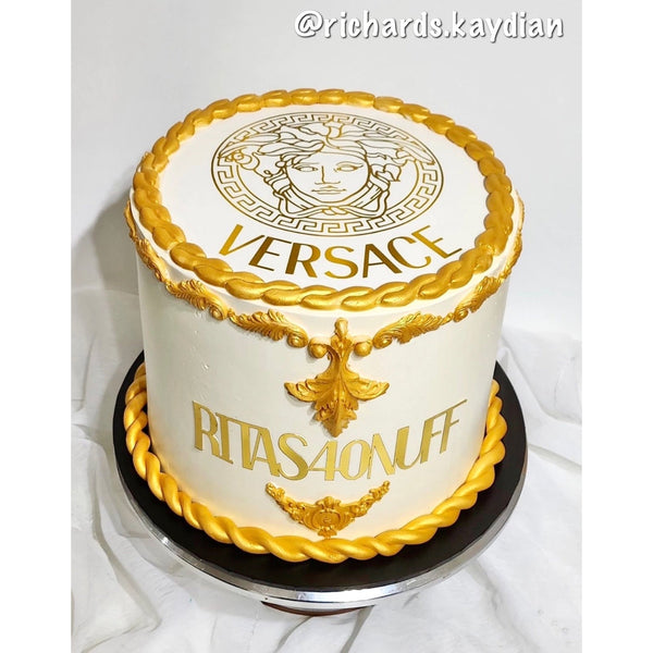 Versace 8 INCH PRE - CUT Circle EDIBLE Icing Cake Topper - House of Cakes