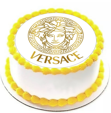 Versace 8 INCH PRE - CUT Circle EDIBLE Icing Cake Topper - House of Cakes