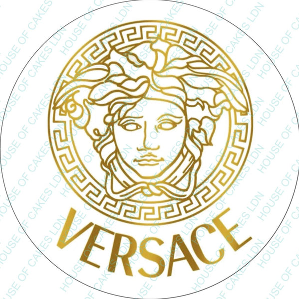 Versace 8 INCH PRE - CUT Circle EDIBLE Icing Cake Topper - House of Cakes