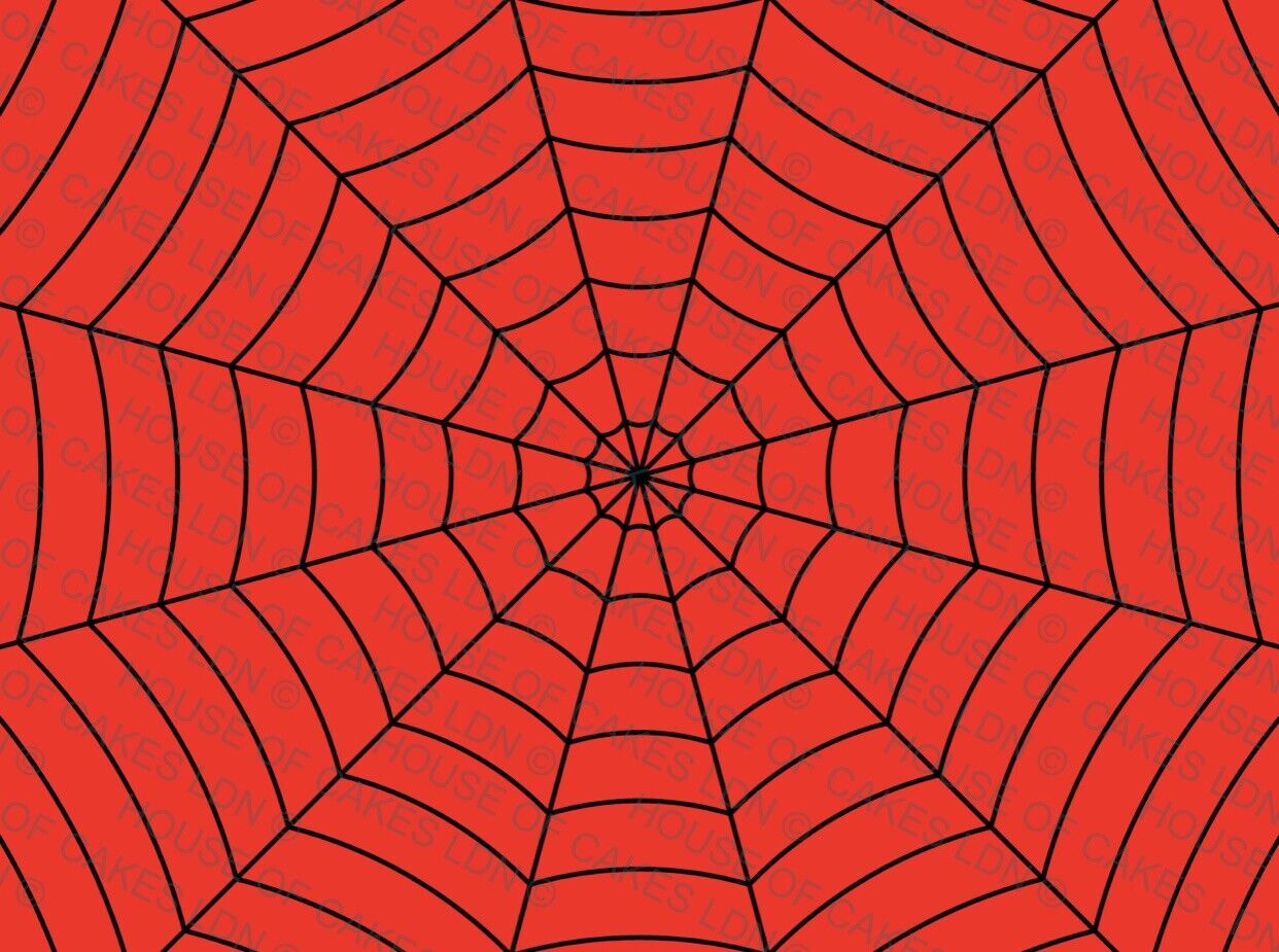 SPIDERMAN RED BACKGROUND BLACK WEB EDIBLE A4 CAKE WRAP BIRTHDAY CAKE TOPPER