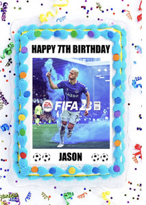 FIFA 2023 INSPIRED PERSONALISED EDIBLE A4 ICING BIRTHDAY CAKE TOPPER DECORATION