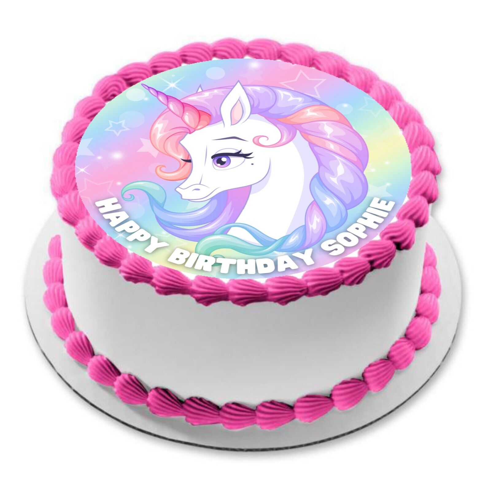 unicorn rainbow birthday cake