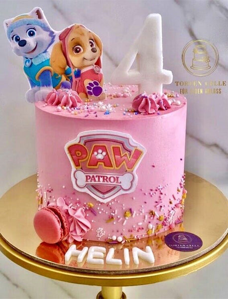 Paw Patrol Pink Edible Icing PRE-CUT Cake Topper 4 INCH / 5 INCH