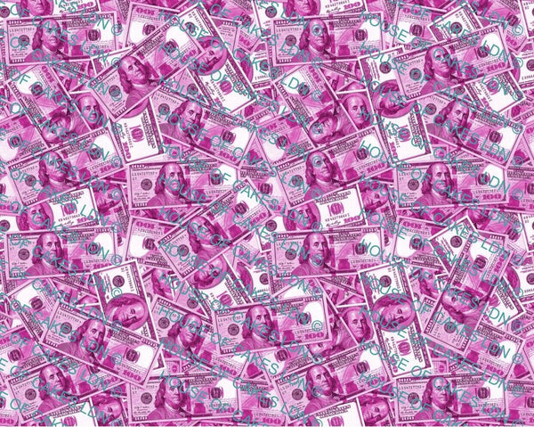 Pink 100 Dollar Bills A4 Edible Icing Cake Wrap