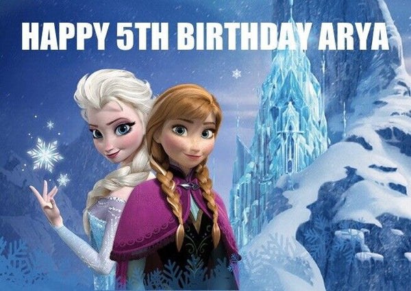 UNOFFICIAL FROZEN PERSONALISED EDIBLE A4 ICING BIRTHDAY CAKE TOPPER DECORATION