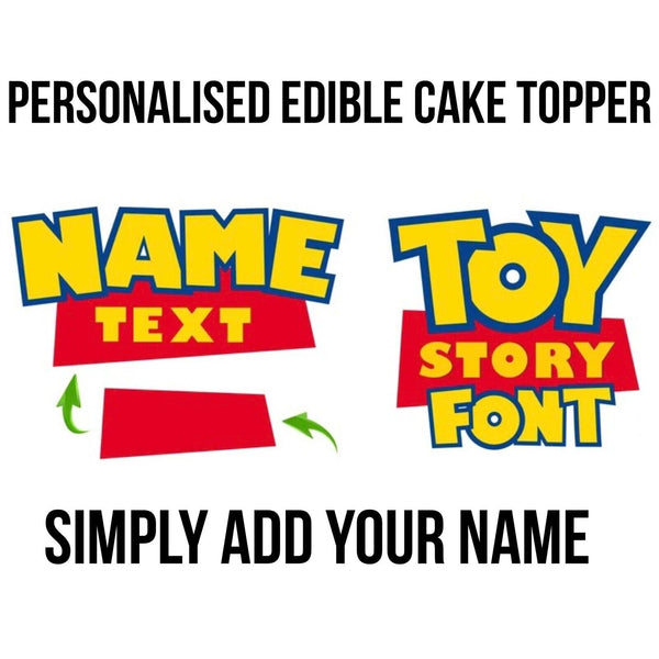 Personalised Unofficial Toy Story Logo Edible Icing PRE-CUT Cake Topper