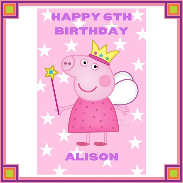 Peppa Pig PERSONALISED EDIBLE A4 Icing Sheet Birthday Cake Topper