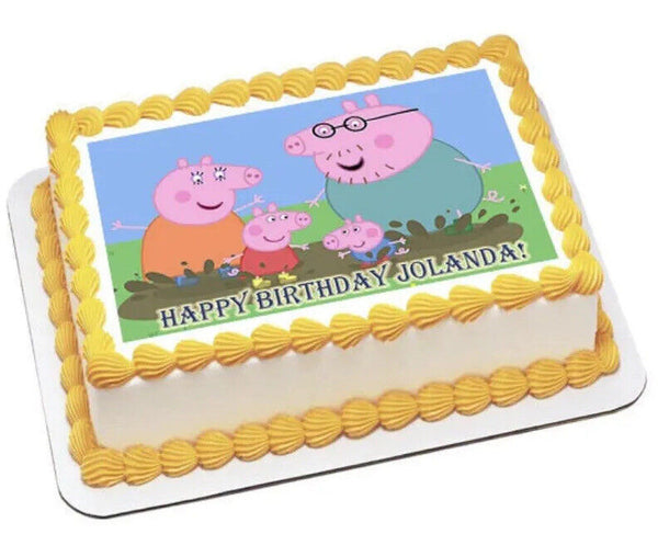 Peppa Pig PERSONALISED EDIBLE A4 Icing Sheet Cake Topper