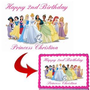 FAIRY PRINCESS PERSONALISED EDIBLE A4 ICING BIRTHDAY CAKE TOPPER DECORATION