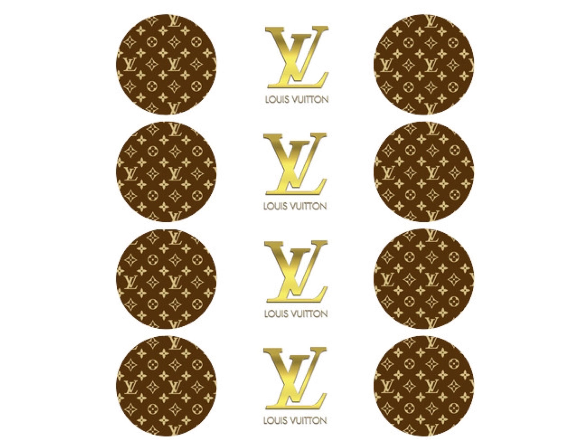 Louis Vuitton Supreme Edible Image Cupcake Cookie Topper