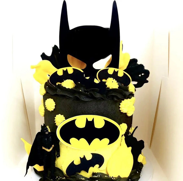Batman PRE CUT 4/5/6 INCH Edible Icing Logo Birthday Cake Topper Decorations