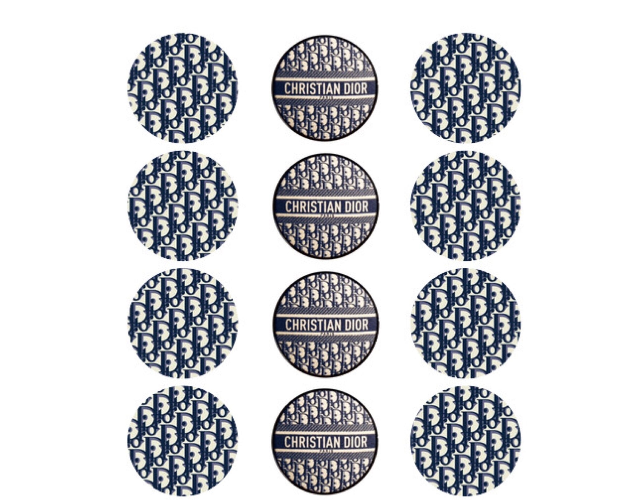 12 PRE CUT Blue CD Inspired EDIBLE Icing Cupcake Toppers