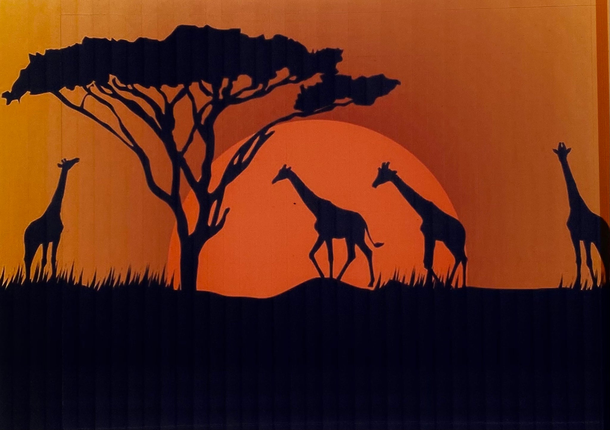 Animal Silhouette Sunset Safari A4 EDIBLE Icing Sheet