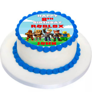 Unofficial Roblox Edible ICING PRE-CUT 8 INCH Personalised Cake Topper