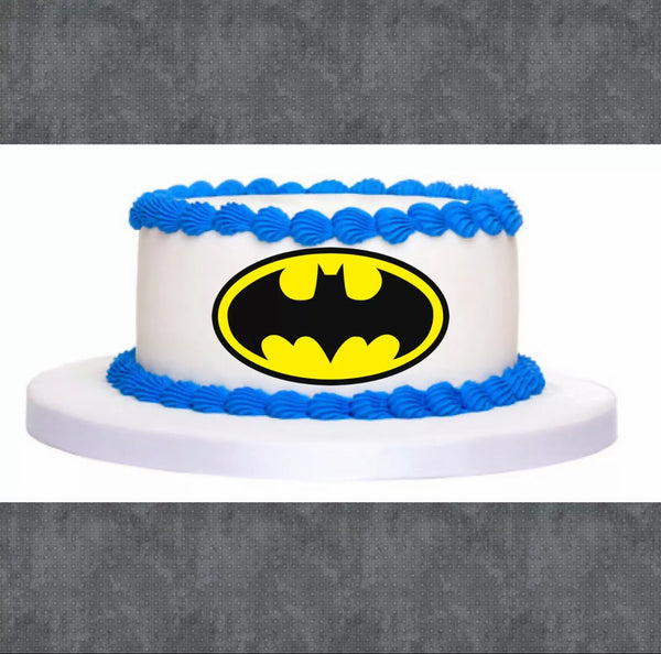 Batman PRE CUT 4/5/6 INCH Edible Icing Logo Birthday Cake Topper Decorations